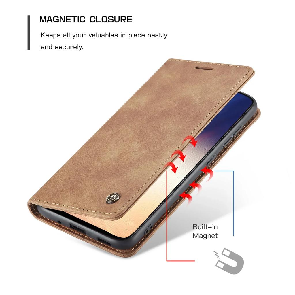 Custodia Magnetica in Pelle Business per Samsung Galaxy S25 Ultra S24 S23 S22 Plus A16 A26 A36 A56 A15 A34 A54 A55 A35 Copertina a Libro Flip