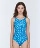 Lupeulupeu [Floral Denim Dress] U-Back One-Piece Swimsuit