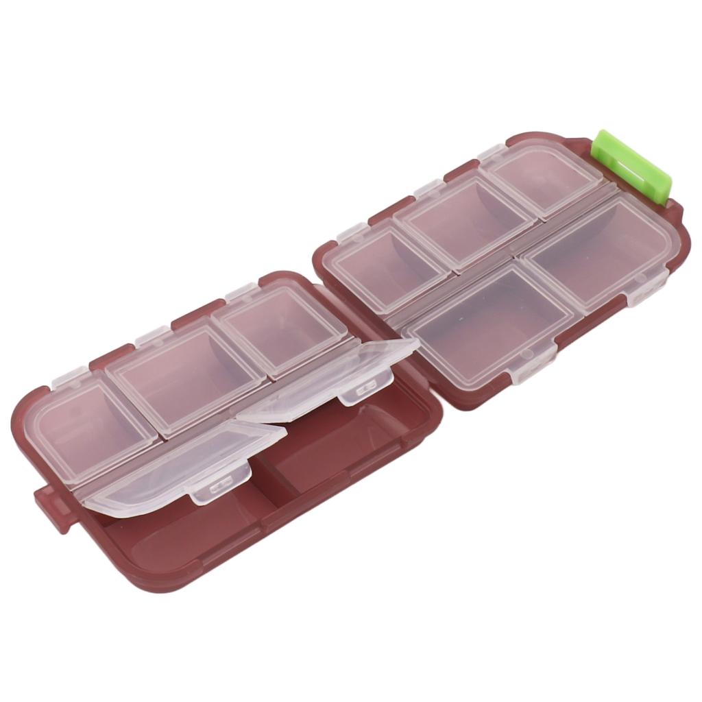 Medicine Box Medicine Case Plastic Waterproof 10 Compartments Buckle Lock Weekly Portable Medicine Container