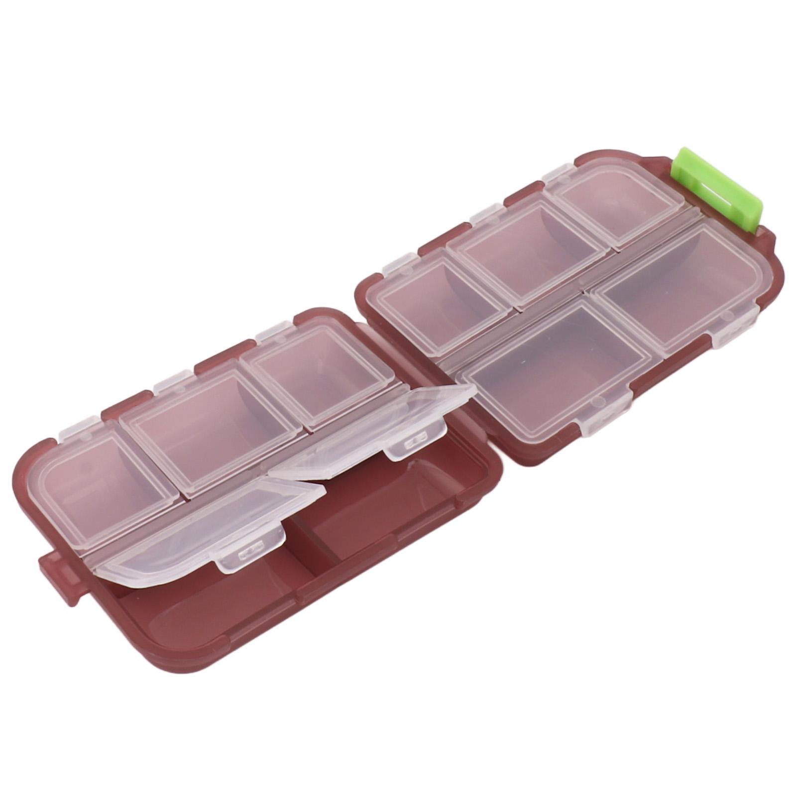 

Medicine Box Medicine Case Plastic Waterproof 10 Compartments Buckle Lock Weekly Portable Medicine Container фиолетовый