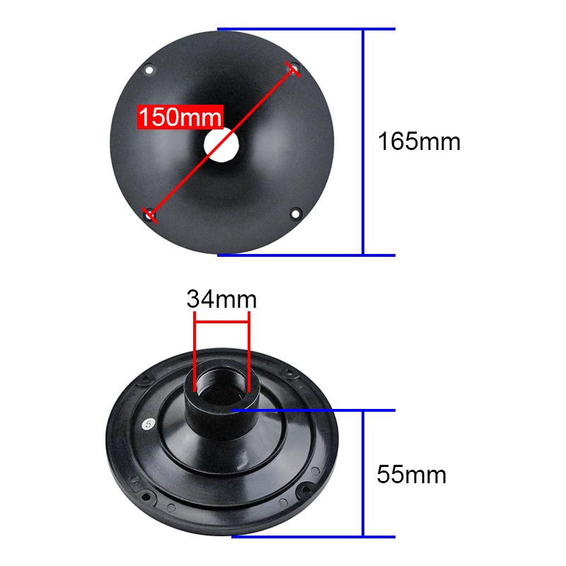 GHXAMP 6 Inch 6.5inch Round Diameter 165mm 34Screw Horn Tweeter Shell Plastic Accessories Speaker Equipment ABS 2PCS