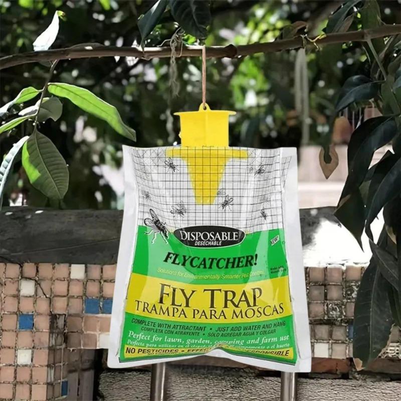 Trappola per mosche sospesa all'aperto Cacciatore di mosche naturale pre-esca Monouso Stalla per cavalli Ranch Cattura mosche Borsa per attirare mosche Strumento repellente per mosche da fattoria