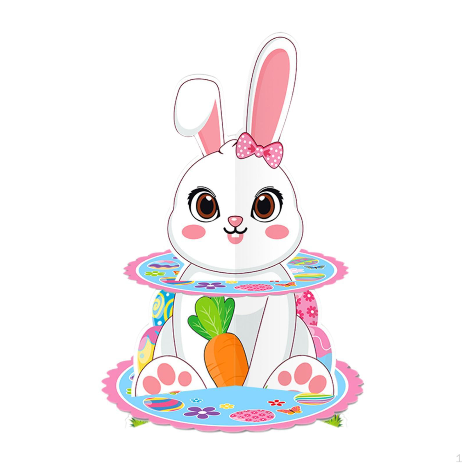 2 Tier Cupcake Display Stand Cardboard for Holiday Wedding Thanksgiving Bunny shape