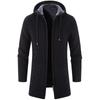 Winter Fleece Strickjacke Männer Dicke Kapuze Lange Sweaterscoat Männlichen Warme Gestrickte Pullover Jacken Kausalen Hoodies Outwear Kleidung