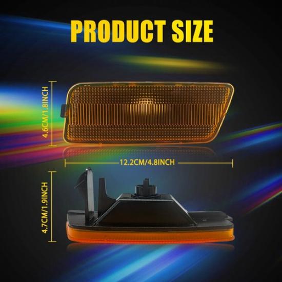 2PCS Fender Front Side Housing Light For 2010-2014 Amber Volkswagen USA MK6 GTI