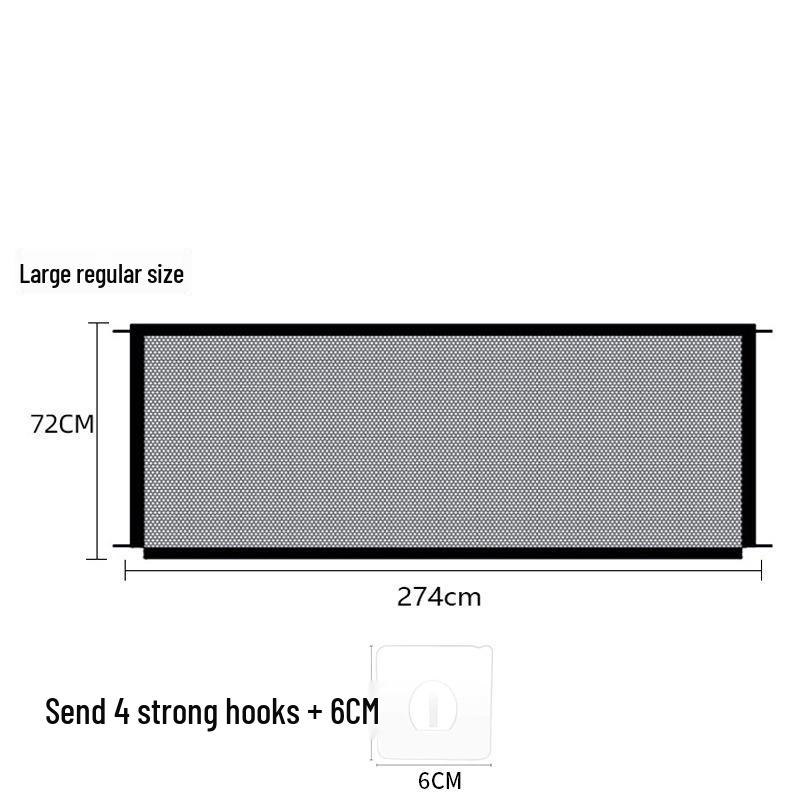 Indoor Mesh Dog Fence for Small & Medium Dogs - Punch-Free, Telescopic, Door Protection
