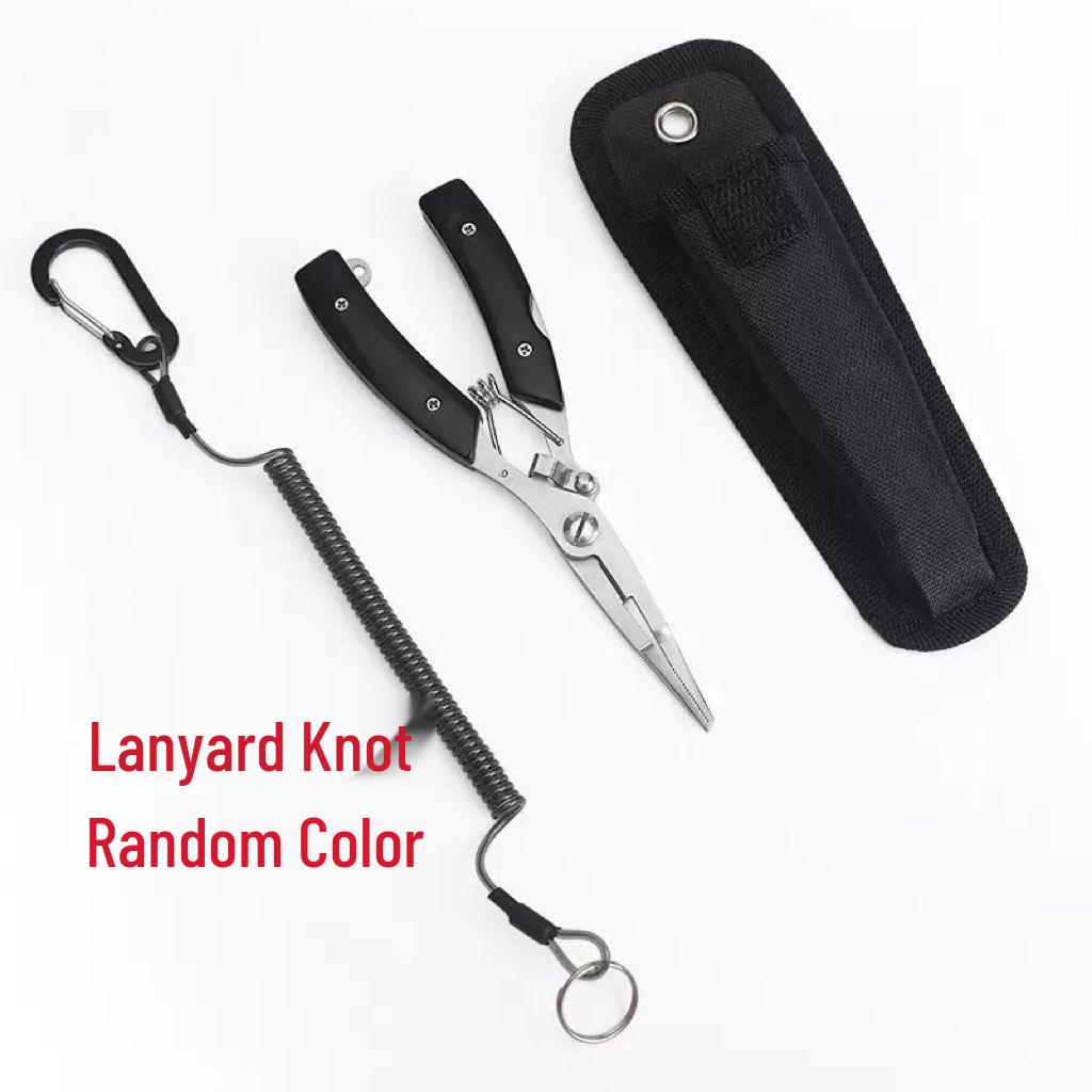 Stainless Steel Multi-function Fishing Pliers: Scissors, Hook Removal, PE Line Cutting, Hook Tying, Fish Control.