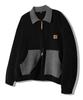 TRILLION Color Work Collar Zip-Up Knit Jacket [Black]