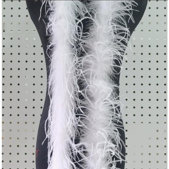 DIY 2 Meter Flauschige Straußenfederboa 1-lagig Dick Hochwertige Federboa Schal für Hochzeitskleid Dekor Maßgeschneiderter DIY Schal