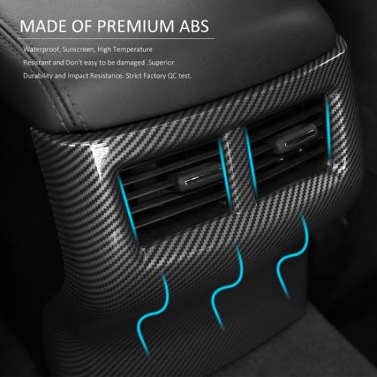 Rear Air Condition Vent Panel Cover Trim for Dodge Challenger 2015+ Carbon Fiber