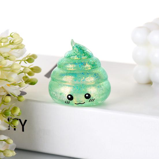 Cartoon Poop Fidget Toy Stress Relief Glitter Prank Poo Squeeze Sensory Pinch Toy Kids Adults Soft Calming Stress Ball Toy