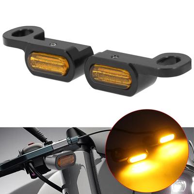 Motorcycle Mini LED Turn Signal Amber Light 12V E Mark For Harley Softail Touring Road King FLTRX FLHT FLHX 14-23 Softail 16-17