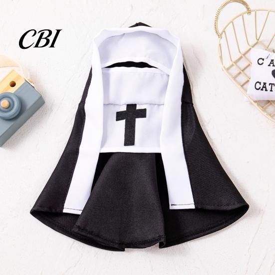 No Hair Damage Pet Wear Cat Nun Costume, Cute Outfit, Cosplay Clothes, Lightweight Apparel Fun Party Outfit for Small Medium Dogs Cats Costume