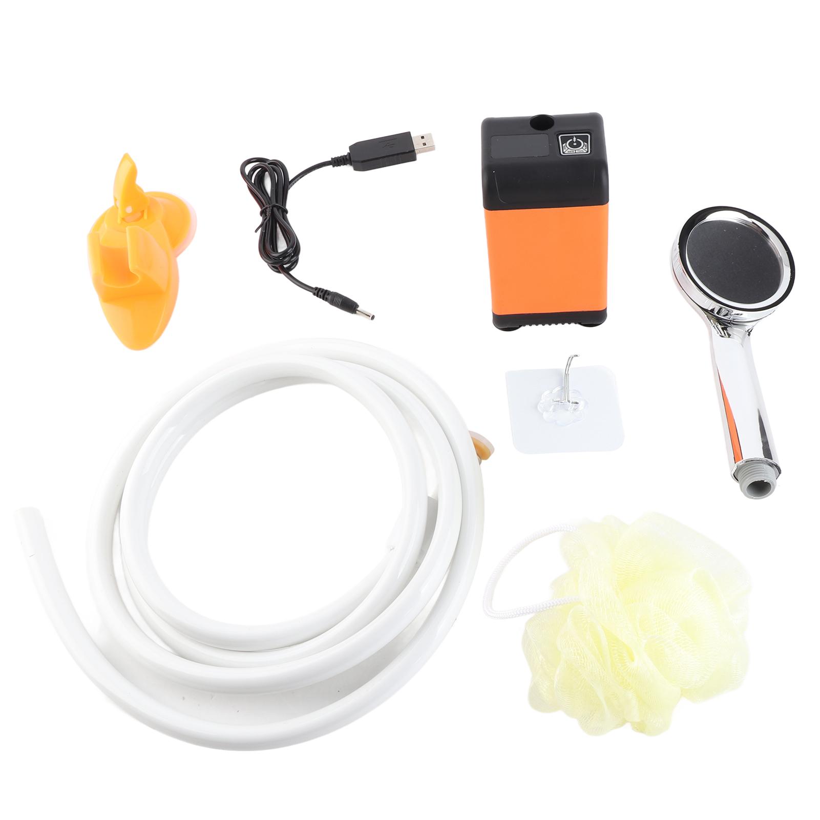 Outdoor Shower Kit Portable Quiet USB Rechargeable Electric Shower Pump for Home Camping Travel Cleaning