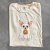 Comfort Colors® Chihuahua Ghost Halloween T-Shirt, Cute Trick or Treat Pumpkin Dog Costume Graphic