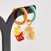 1Pair Dopamine Enamel Sweet Heart Cute Bee Flower Girl Aesthetic Aretes Funny Food Cake Gothic Star Hoop Earrings Jewelry