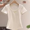 Women's V-neck Slim-fit Short-sleeve T-shirt