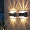 Wasserdichte LED-Solarlampe für den Außenbereich, Garten, Umgebungsbeleuchtung, Dekoration, Up- und Down-Lichter, Treppen, Hof, Zaun, Farbwechsel, Wandleuchte