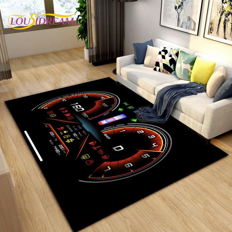 3D Car Racing Dashboard Area Rug,Carpet Rug for Living Room Bedroom Sofa Kitchen Doormat Decoration,Kids Play Non-slip Floor Mat