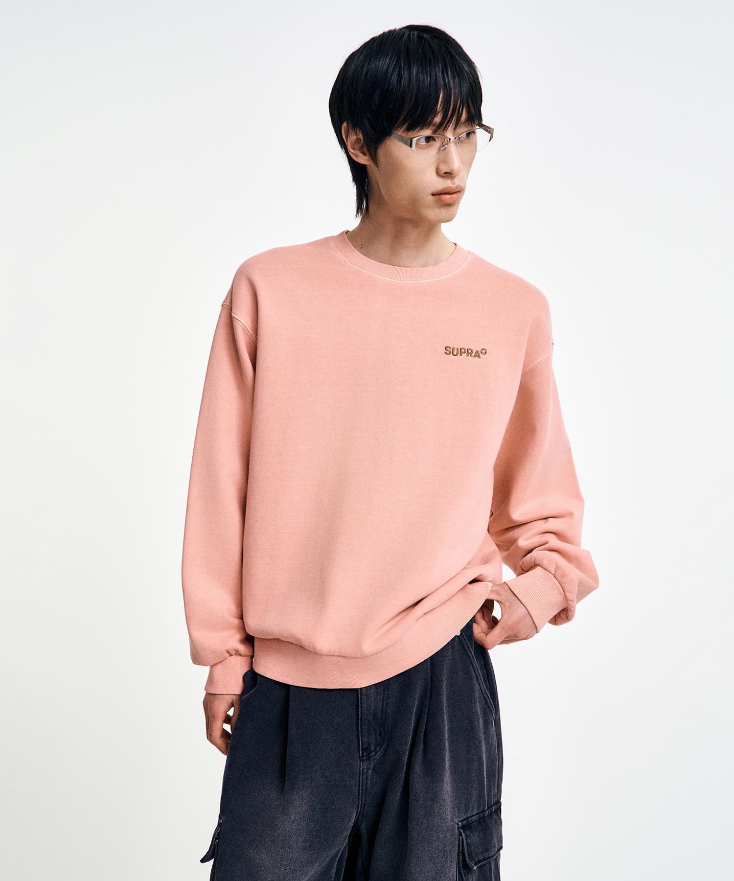 Свитшот Supra с окрашиванием garment-dyed и оригинальным логотипом (розовый) Cgd/S