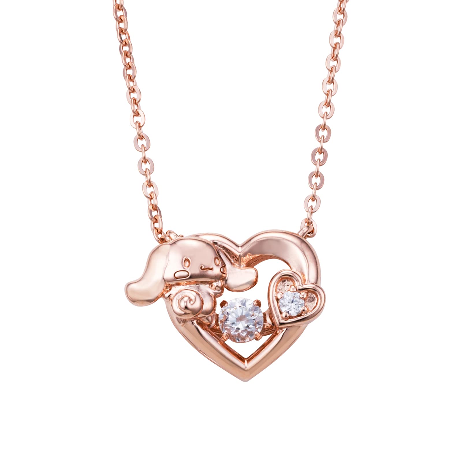 

Намисто Cinnamoroll Sanrio Cinnamon Dancing Stone Necklace Open Heart Silver 925 Cubic Zirconia [White Clover] SACI-N055PG