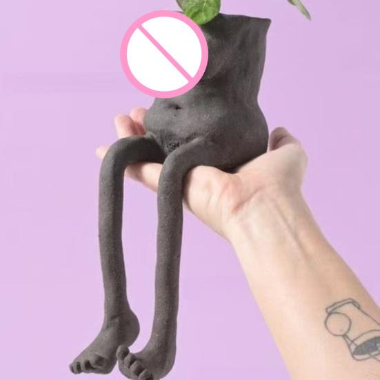 Creative Furniture Flower Pot, Cute Resin Planters, Funny Leg Shape Garden Figurines Planter for Home Lawn Yard Outside Decor