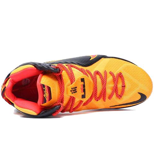 New Nike Lebron 12 Basketball Shoes Men Mid Top Black/Yellow 707781-830