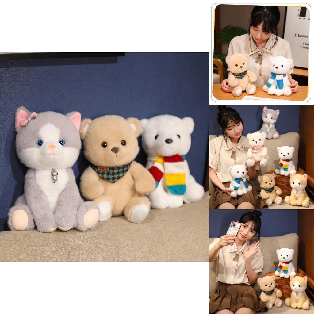 Adorable Teddy Bear Plush Toy With Cute Scarf For Kids Perfect Gift Idea