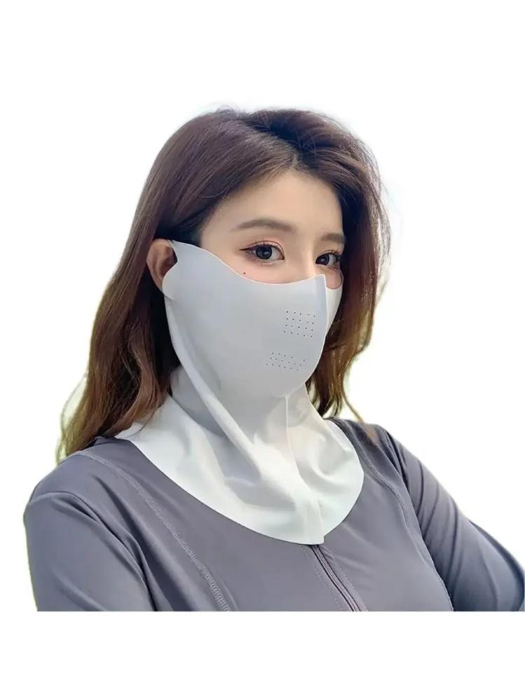 Summer Full Face Hyaluronic Acid Sunscreen Facial Mask for Men and Women UV+UPF500 Protective and Breathable Ice Facial Mask