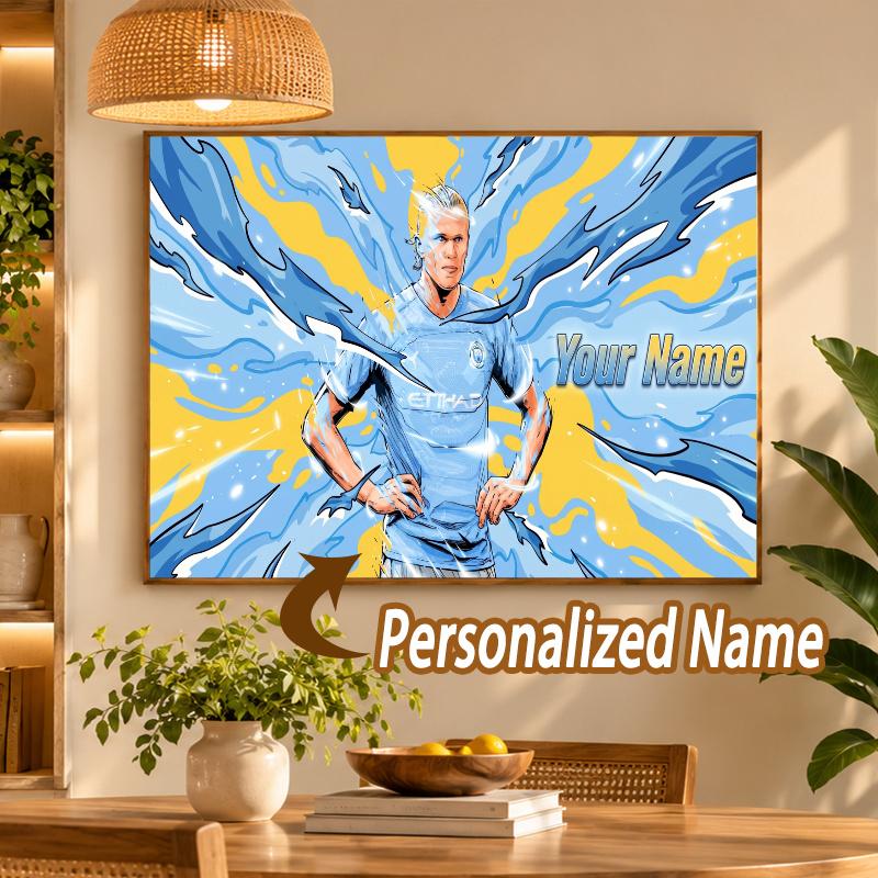 Custom Name Erling Haaland 5D Diamond Painting Personalized Full Drill Diamond Art Kit Gift
