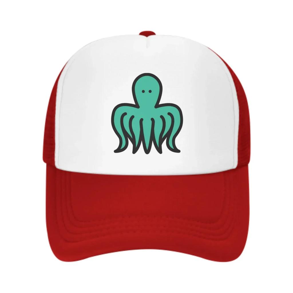 Cartoon Octopus Mesh Trucker Hats for Unisex Women Adjustable Casual Fashion Baseball Caps for Outdoor Activities