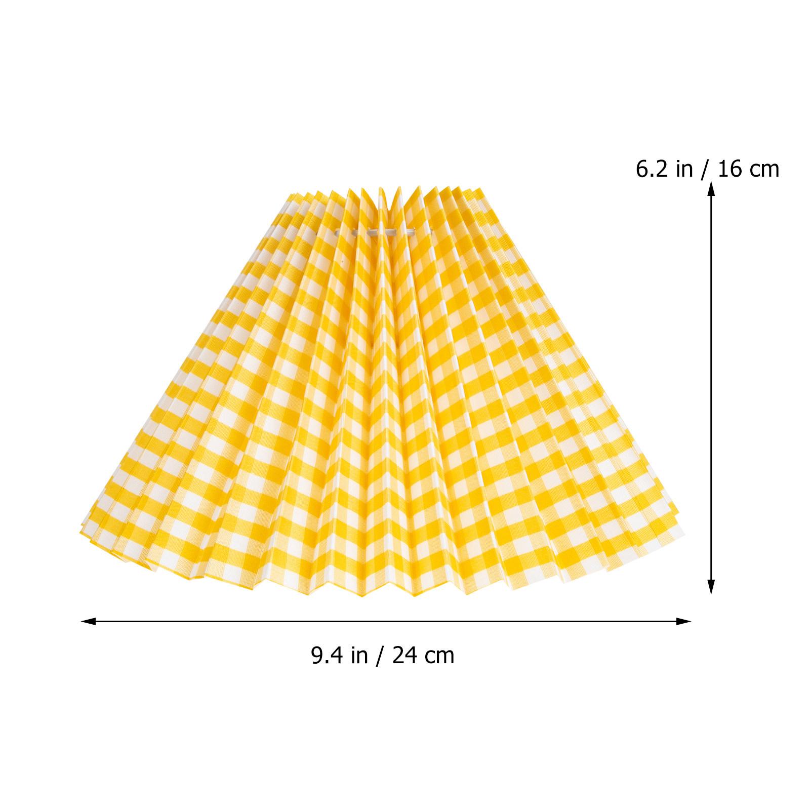 

Small Pleated Lamp Shade for Table Lamps E27 Socket Easy Install Foldable Fabric Lampshade with Iron Frame Dust Protection жовтий