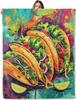 Taco Food Throw Blanket for Girls Boys Kids Adults, 50x60 in, Cozy Flannel Blanket for Bedroom, Camping, Couch, Room Decor, Fuzz