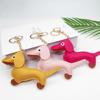 Süßer PU-Leder Tieranhänger Niedlicher Dackel Hund Schlüsselanhänger Anhänger Hängendes Ornament Rucksack Handtasche Charm Geschenk