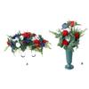 Memorial Grave Flower Saddles for Tombstone Artificial Cemetery Flower Bouquets with Vase for Graveyard Decoration