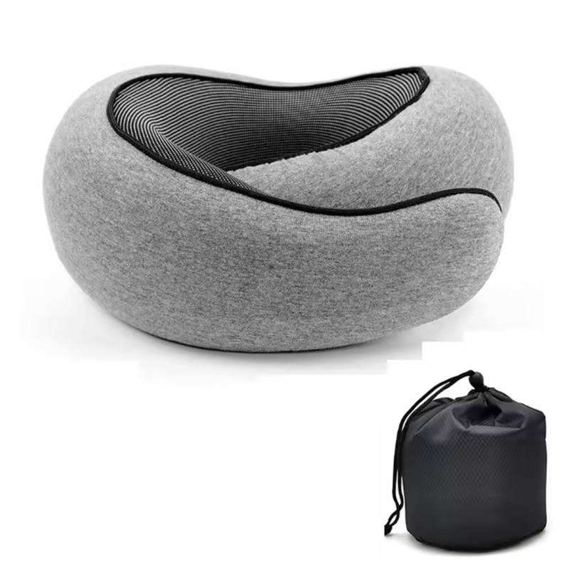 Travel Neck Pillow Memory Foam U-shaped Pillow Snail Style Travel Neck Support Portable Adjustable Soft Noon Break Sleep Pillows
