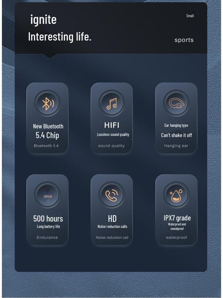 TWS-A20 Bluetooth Earphones: Dual-Ear Wireless Sports Ear-Hook In-Ear Design.