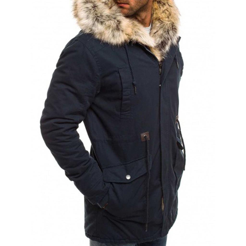  And Winter Men's Fashion Loose Cardigan Warm Lapel Hooded Jacket Sweater