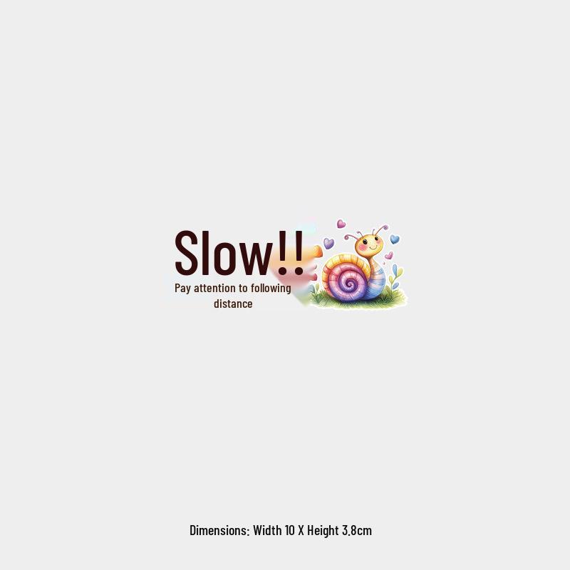 Cartoon Snail Reflective Rear Windshield Sticker - Slow Down & Keep Safe Distance