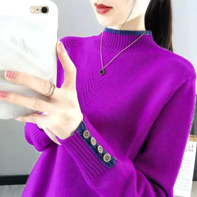 Autumn Winter Women's Turtleneck Sweaters Korean Version New Knitted Sweater Tops Slim Women Pullover Jumper Soft Warm Pull