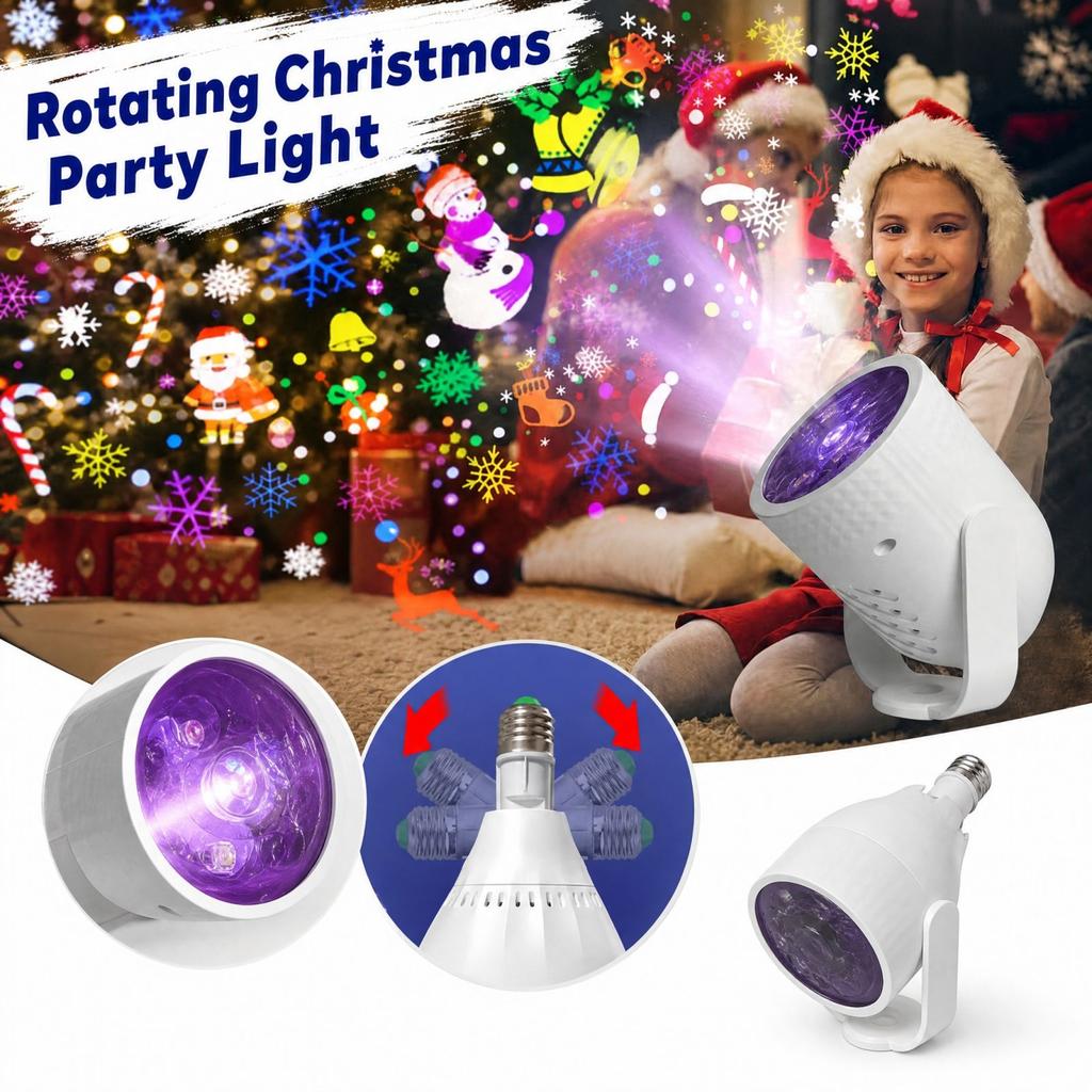 Christmas Projector Light with Colorful Rotating Ambient Lighting for Holiday Home Decor