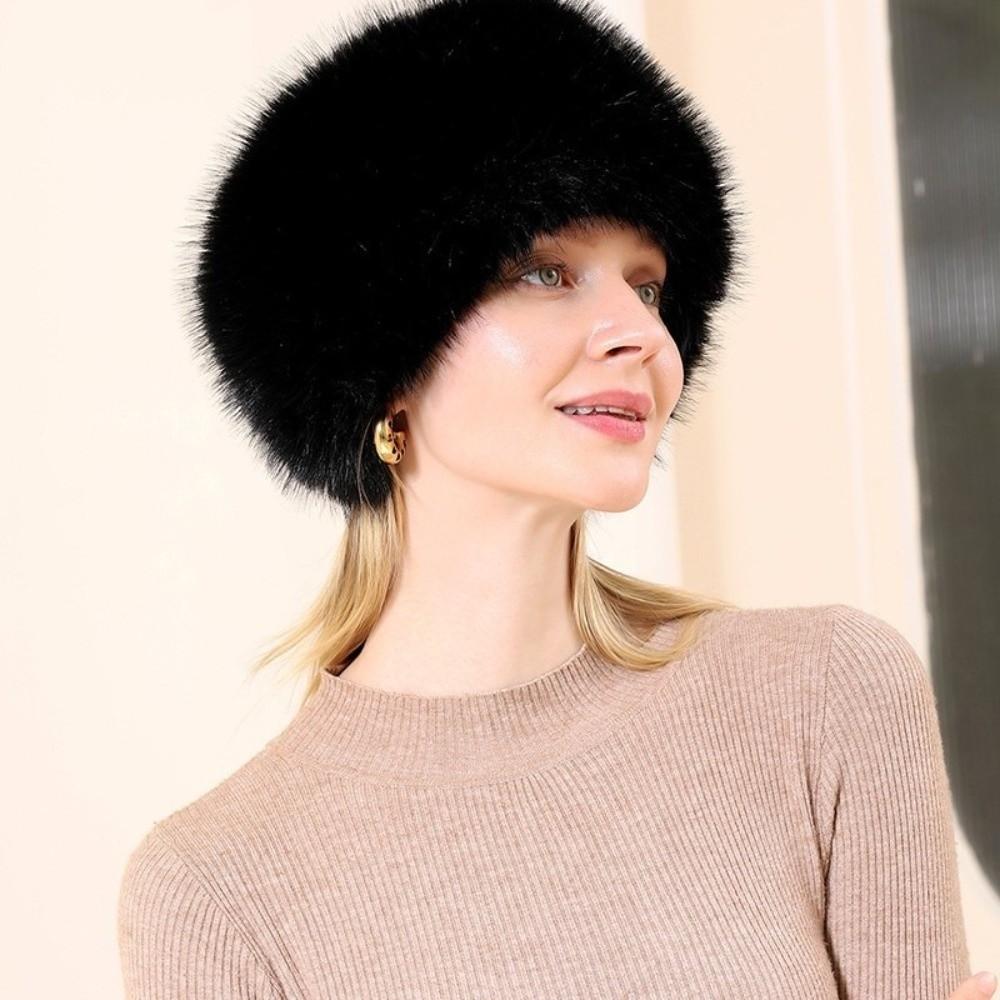 Faux Fur Empty Hat Soft Headband Cover Fashion Travel Brimless Hat
