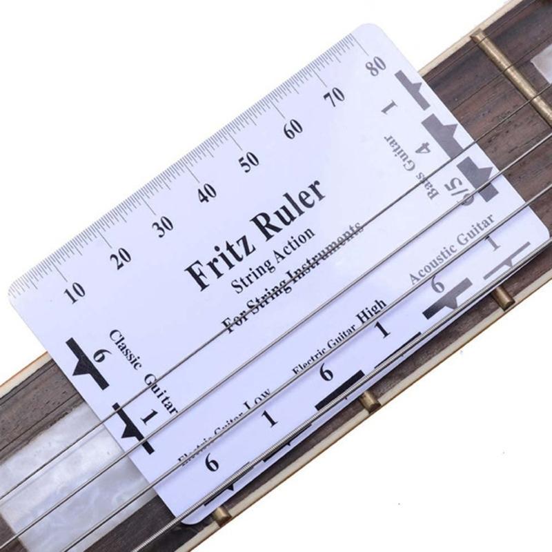 Guitar Luthier Tools Guitar Radius Gauge, String Action Ruler Gauge 32 Blades Feeler Gauge, Guitar Notched Radius Gauges