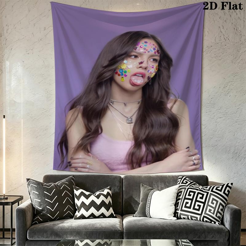 Olivia Isabel Rodrigo Wall Tapestry Aesthetic Wall Hanging Printed Fabric Blanket Decorative Tapestries for Bedroom Living Room Home Decor