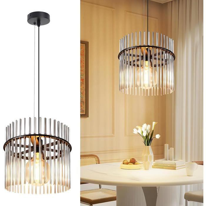 Suspension - NETTLIFE - Ø30 cm - 1 flamme E27 - Noir - Métal