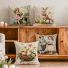 Easter Vintage Illustration Cushions Pillowcase Polyester Cushion Cover Throw Pillow Pillowcover Home Car Sofa Decor