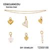 CARLIDANA Custom Jewelry Heart-shaped Tassel Stainless Steel Pearl Charms Set Creative Personality Chain Necklace for Women