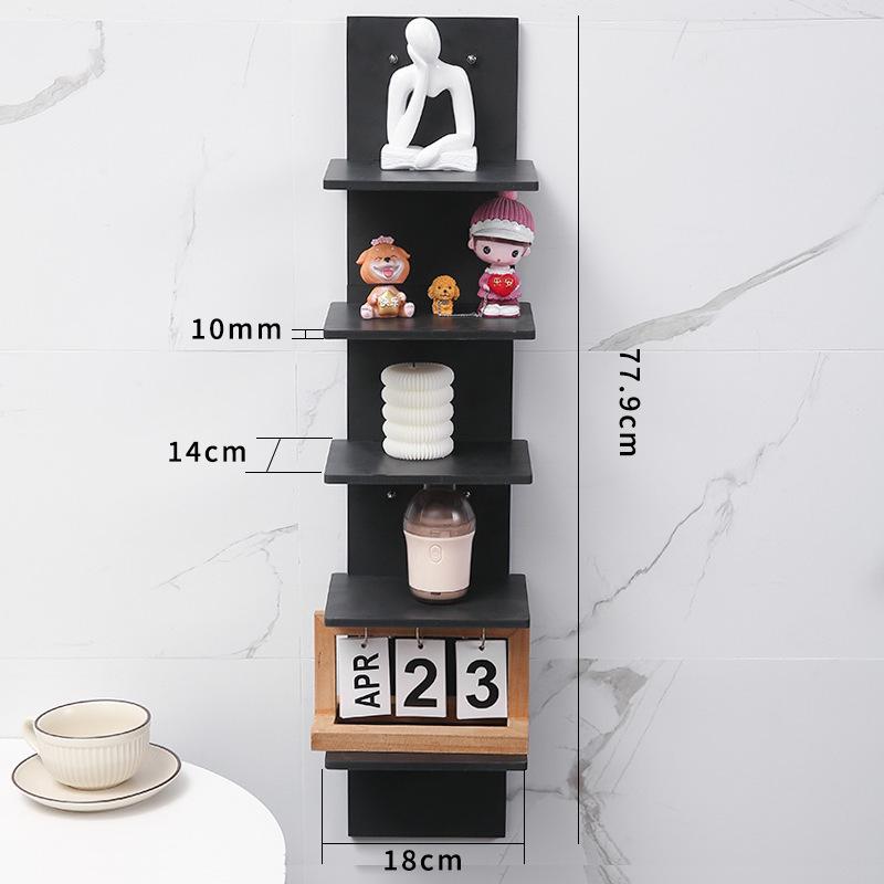 Multi-layer Wooden Storage Rack for Bathroom and Kitchen Walls