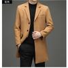 New Woolen Coat Men's Woolen Suit Casual Jacket Medium and Long