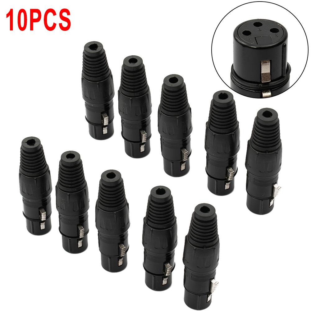 

10pcs XLR 3 Pin Female Connectors for DMX MIC Snake Microphone Cable Suitable for Audio Microphone Cable Repair and Upgrading China Mainland